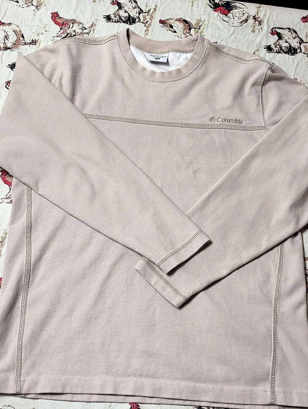 Columbia Hart Mountain II Crew Crewneck Sweatshirt Beige Small